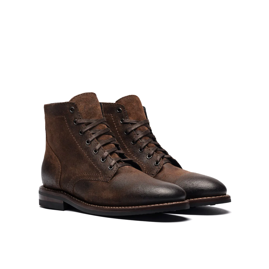 Herren Braune Leder Schnürboots – Klassische und Robuste Schuhe