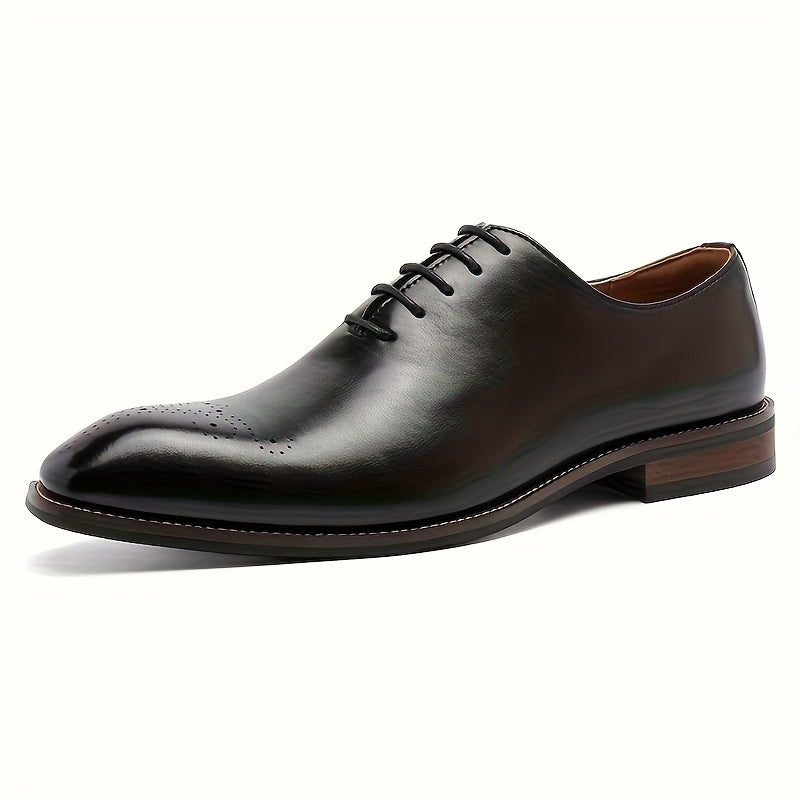 Herren Braune Leder Oxford Schuhe – Elegante Schnür-Schuhe für Formelle Anlässe