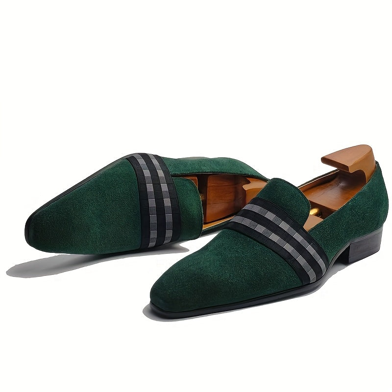 Herren Wildleder Slipper – Stylische Slip-On Schuhe mit Karostrap