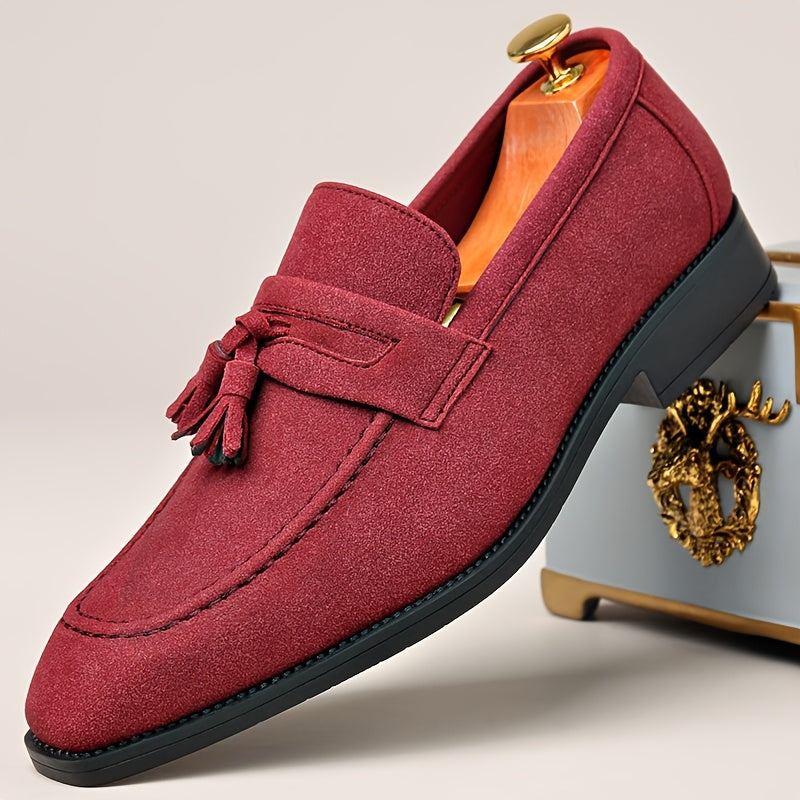 Herren Wildleder Slipper – Stylische Slip-On Schuhe mit Quasten
