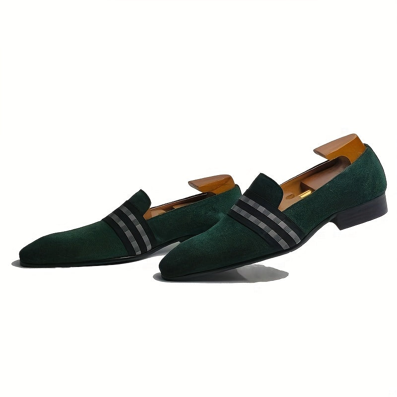 Herren Wildleder Slipper – Stylische Slip-On Schuhe mit Karostrap