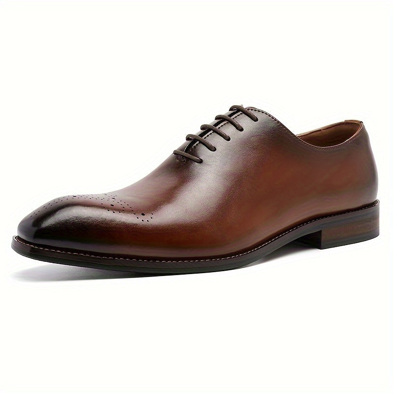 Herren Braune Leder Oxford Schuhe – Elegante Schnür-Schuhe für Formelle Anlässe