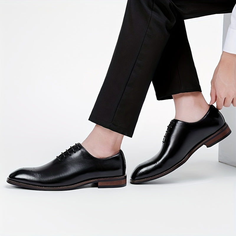 Herren Braune Leder Oxford Schuhe – Elegante Schnür-Schuhe für Formelle Anlässe