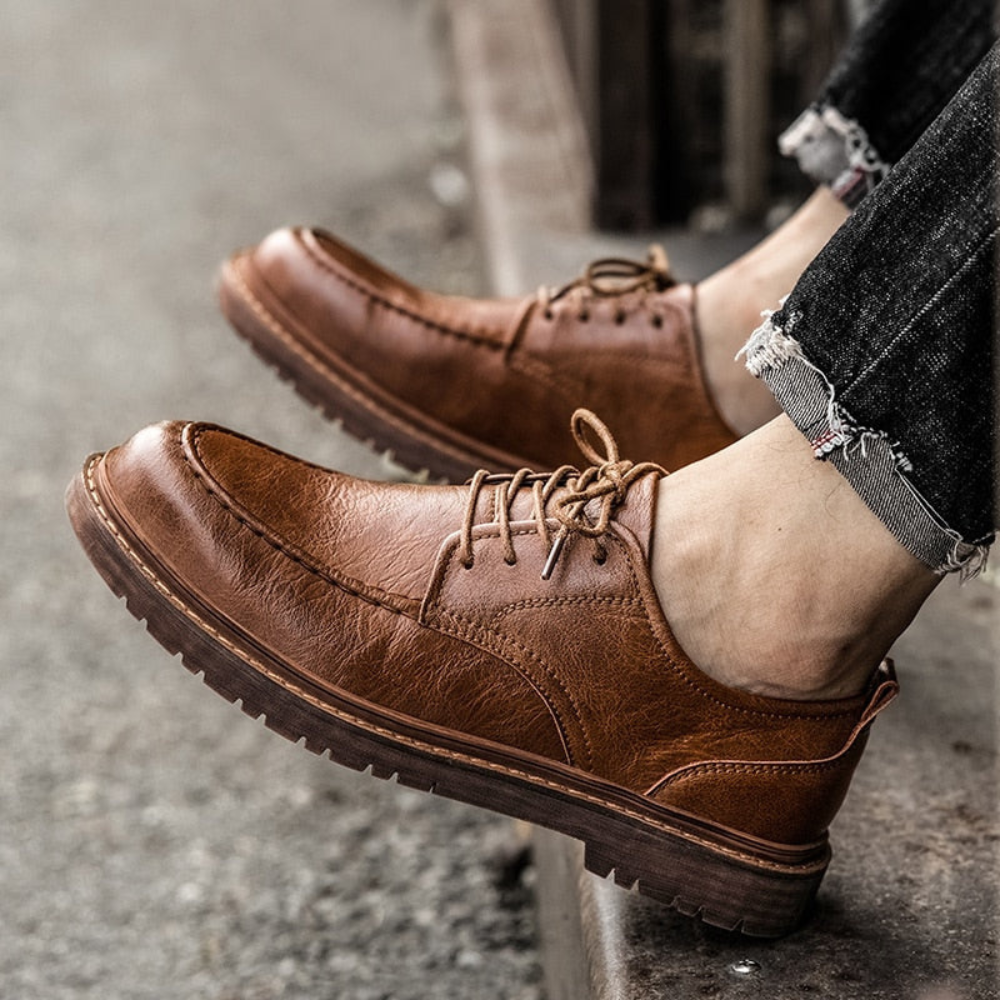Herren Leder Schnürschuhe – Lässige und Bequeme Schuhe