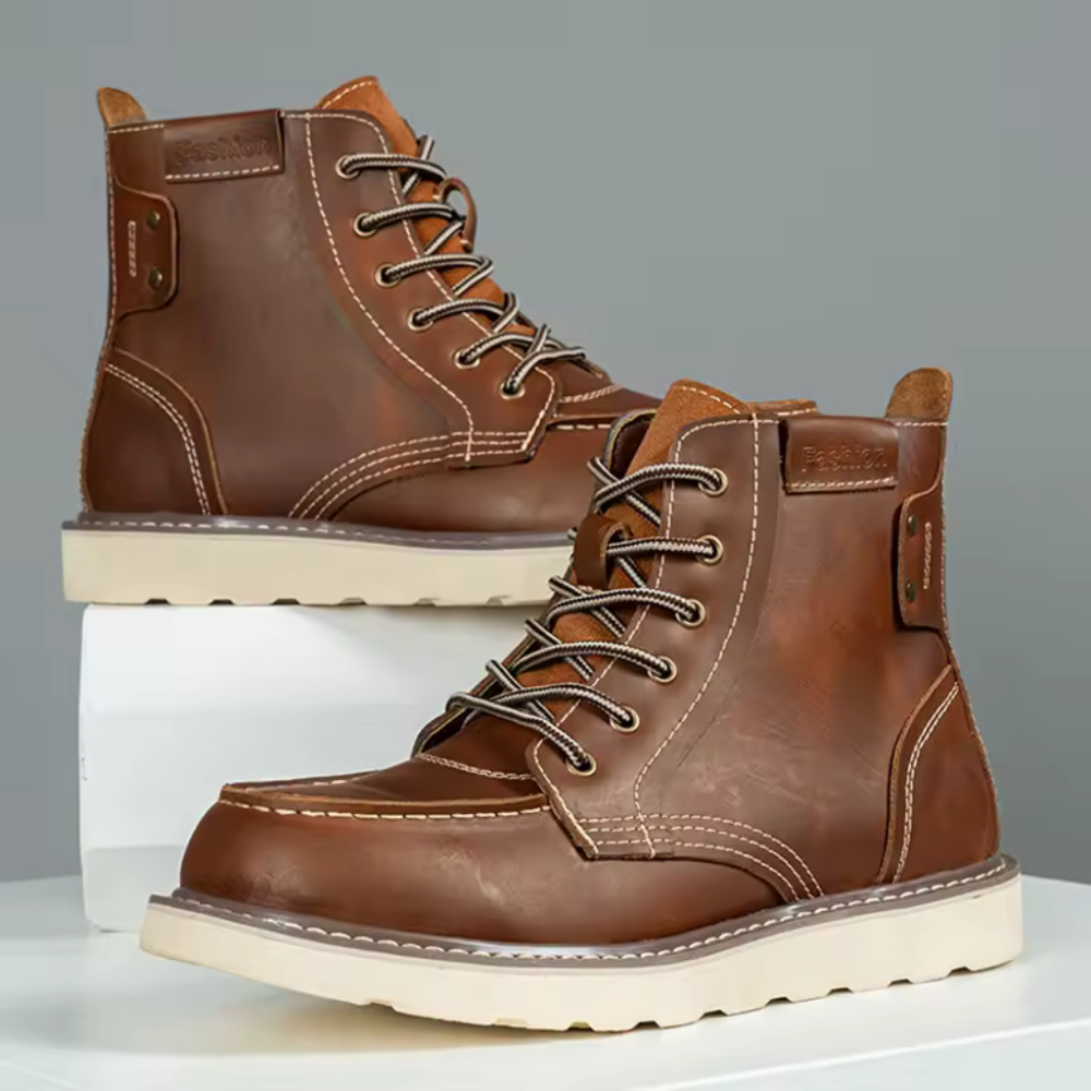 Herren Leder Arbeitsstiefel – Robuste und Bequeme Schuhe