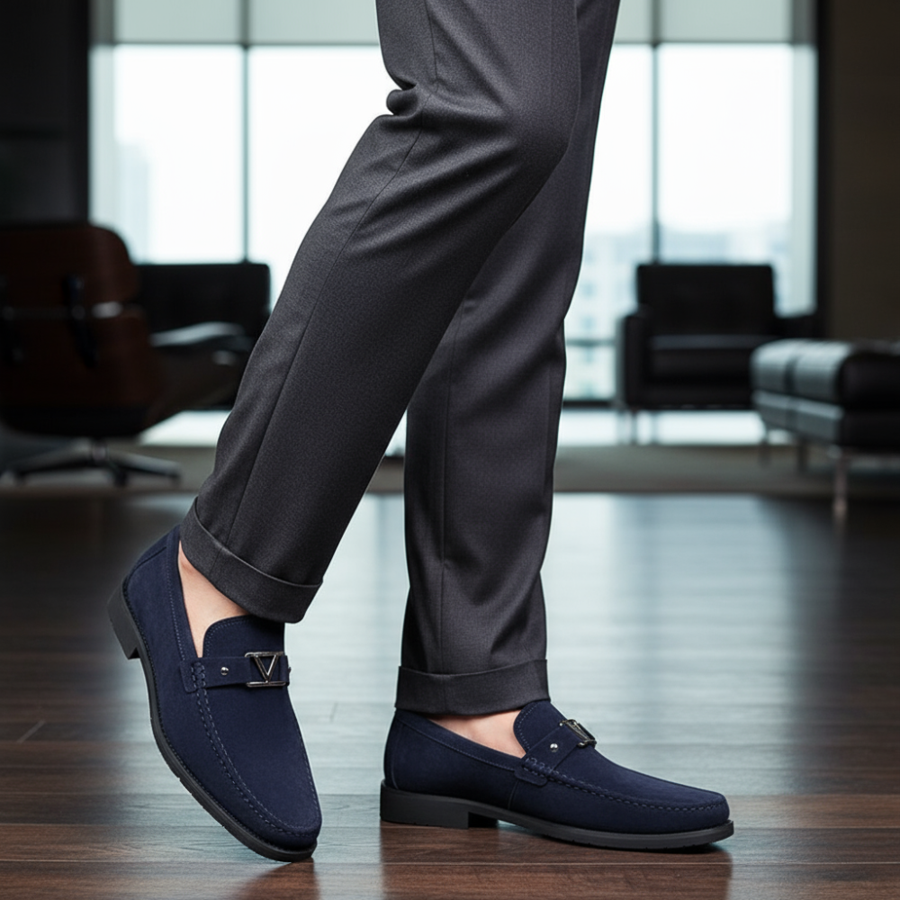 Herren Blaue Loafers – Stilvolle Formelle Slip-On Schuhe