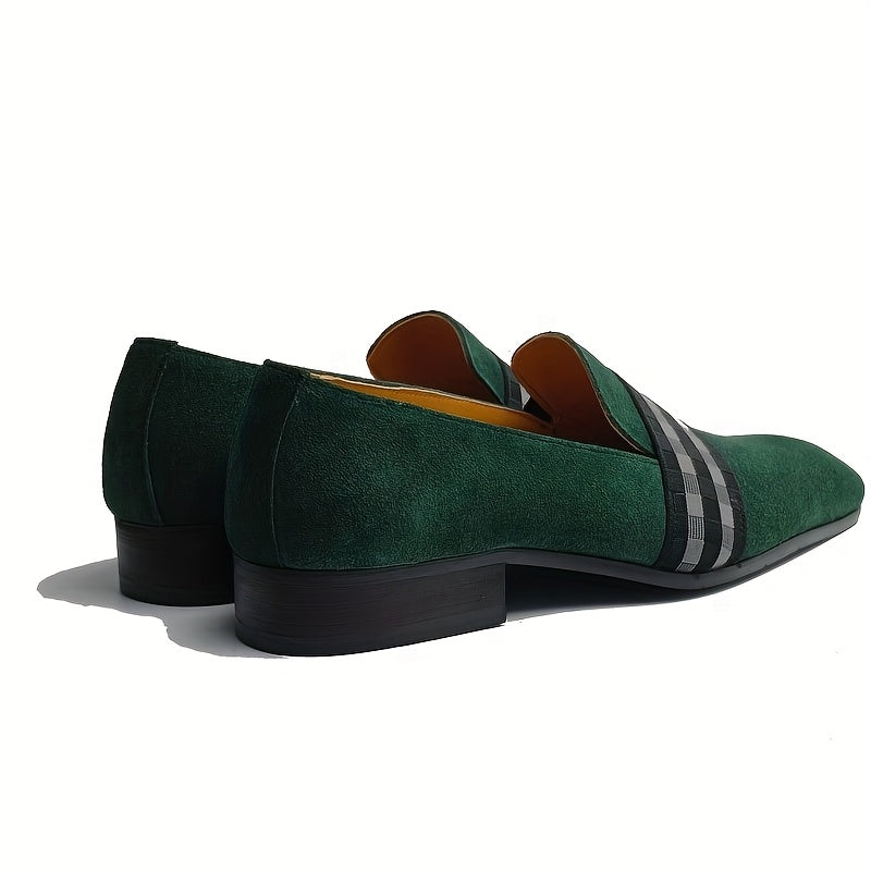 Herren Wildleder Slipper – Stylische Slip-On Schuhe mit Karostrap