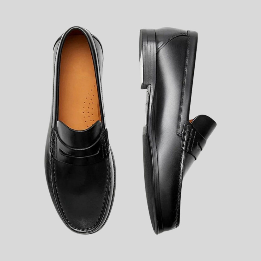 Herren Leder Slipper – Klassische Slip-On Anzugschuhe