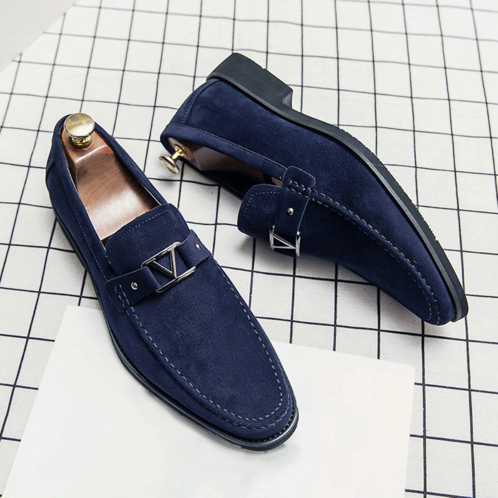 Herren Blaue Loafers – Stilvolle Formelle Slip-On Schuhe