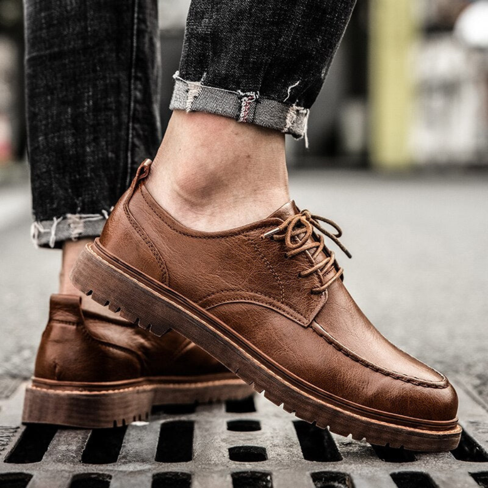 Herren Leder Schnürschuhe – Lässige und Bequeme Schuhe