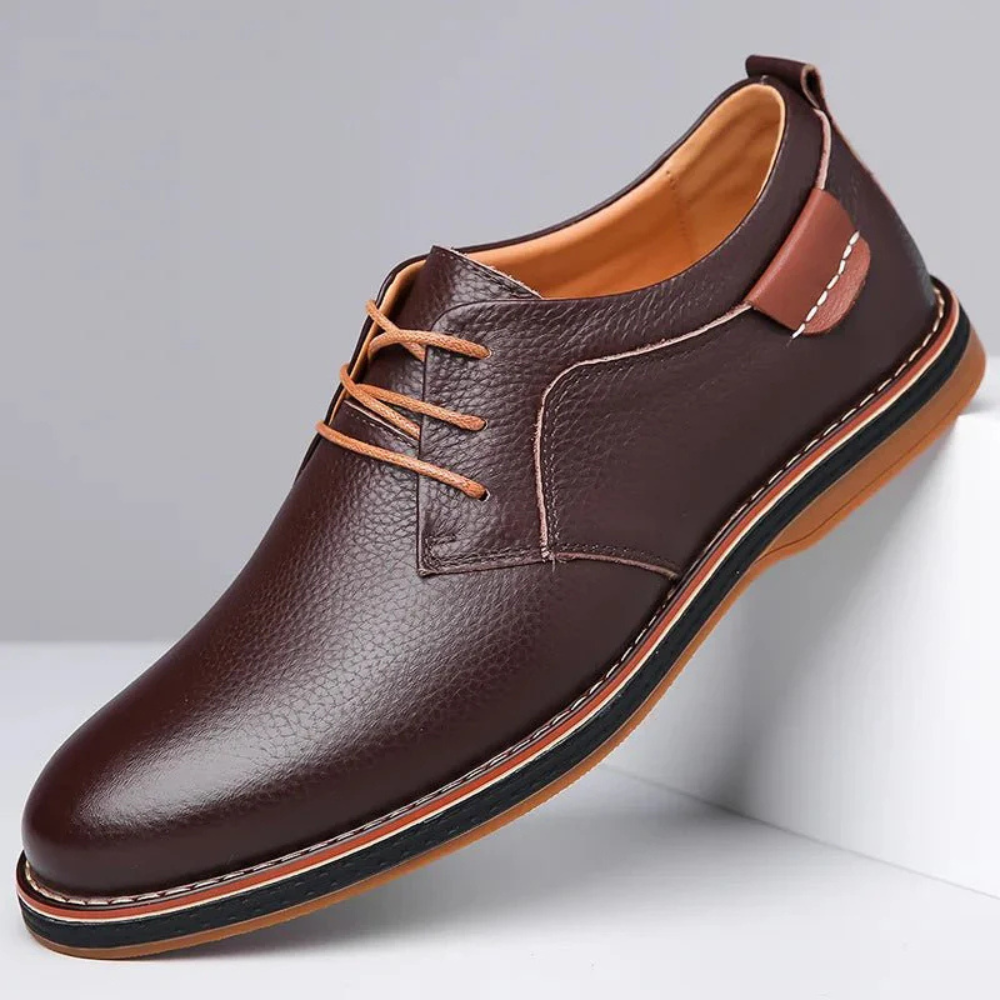 Herren Braune Leder Derby-Schuhe – Bequeme und Stilvolle Formelle Schuhe