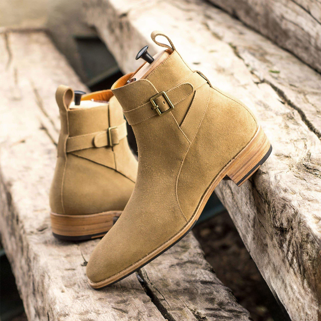 Herren Wildleder Chelsea Boots – Stilvoll und Bequem mit Schnallen-Detail