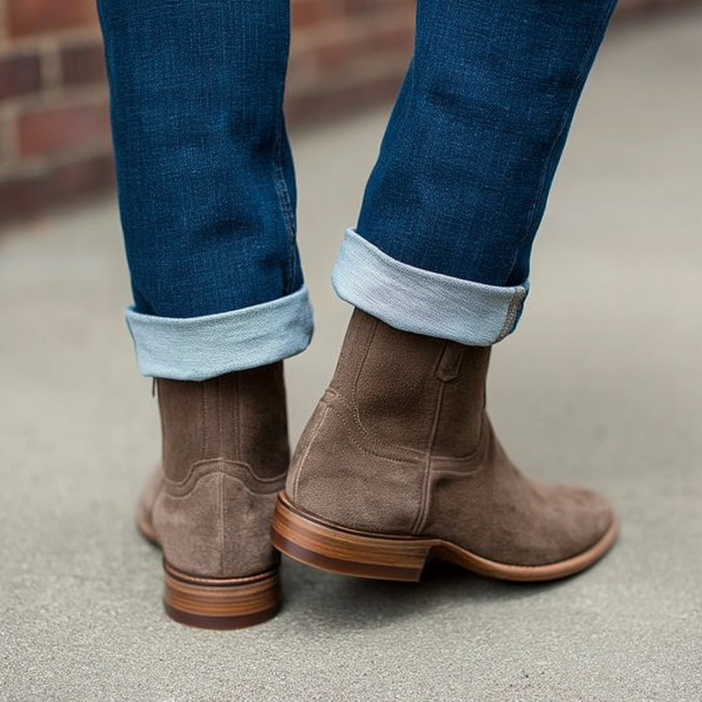 Herren Wildleder-Stiefel mit Reißverschluss – Stilvolle und Bequeme Freizeitschuhe