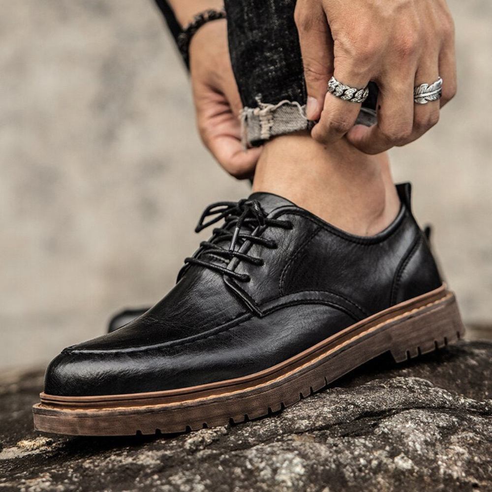Herren Leder Schnürschuhe – Lässige und Bequeme Schuhe