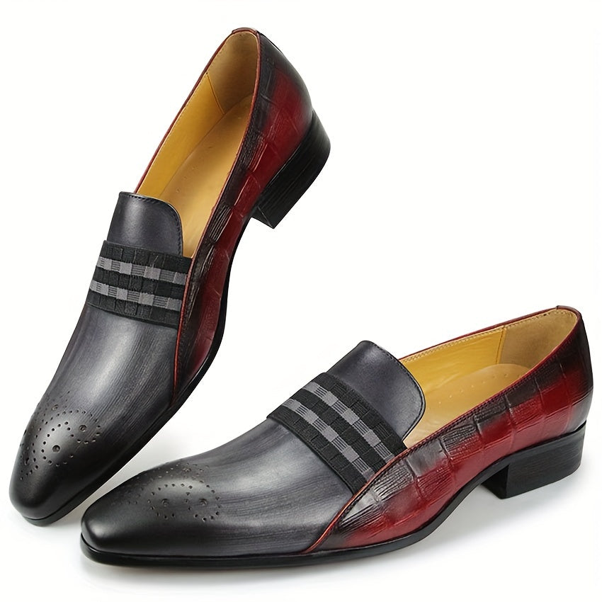 Herren Leder Slipper – Elegante Slip-On Schuhe mit Karostrap