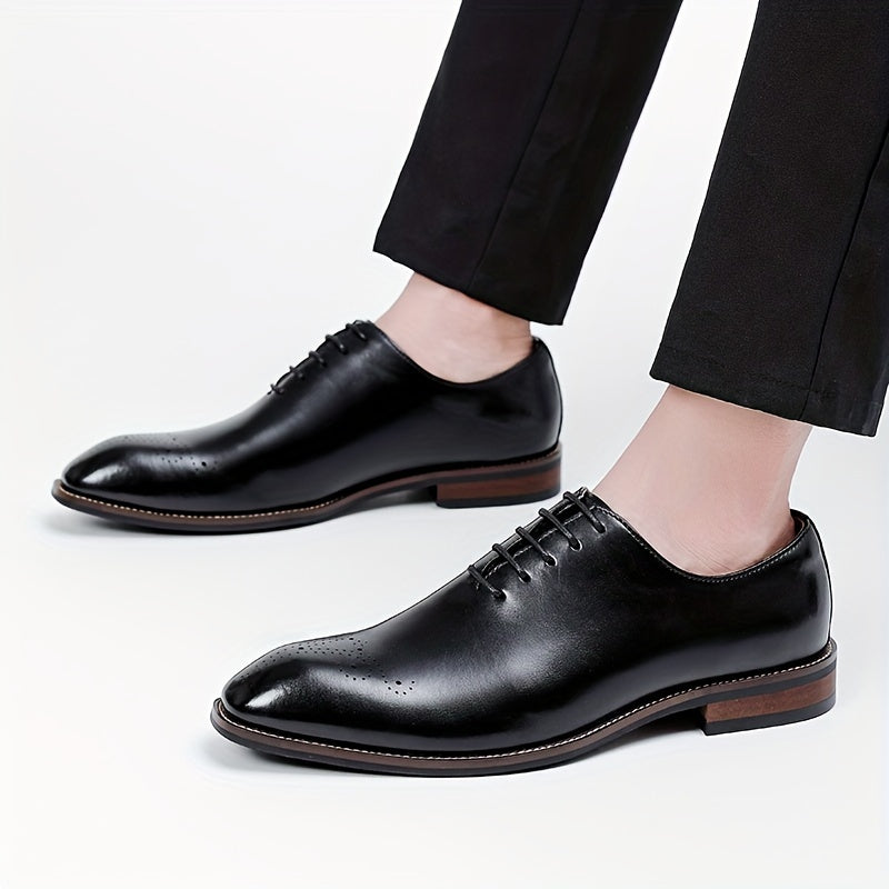 Herren Braune Leder Oxford Schuhe – Elegante Schnür-Schuhe für Formelle Anlässe