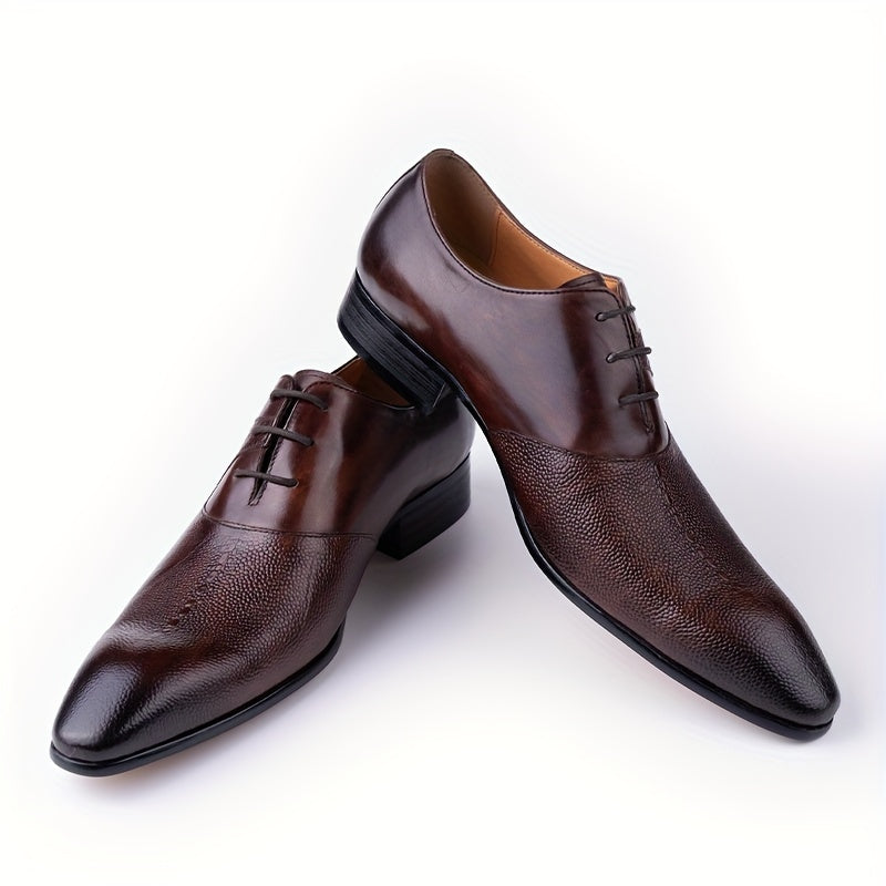 Herren Texturierte Leder Oxford Schuhe – Formelle Schnür-Schuhe