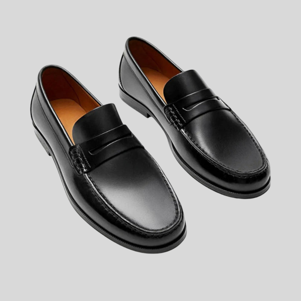 Herren Leder Slipper – Klassische Slip-On Anzugschuhe