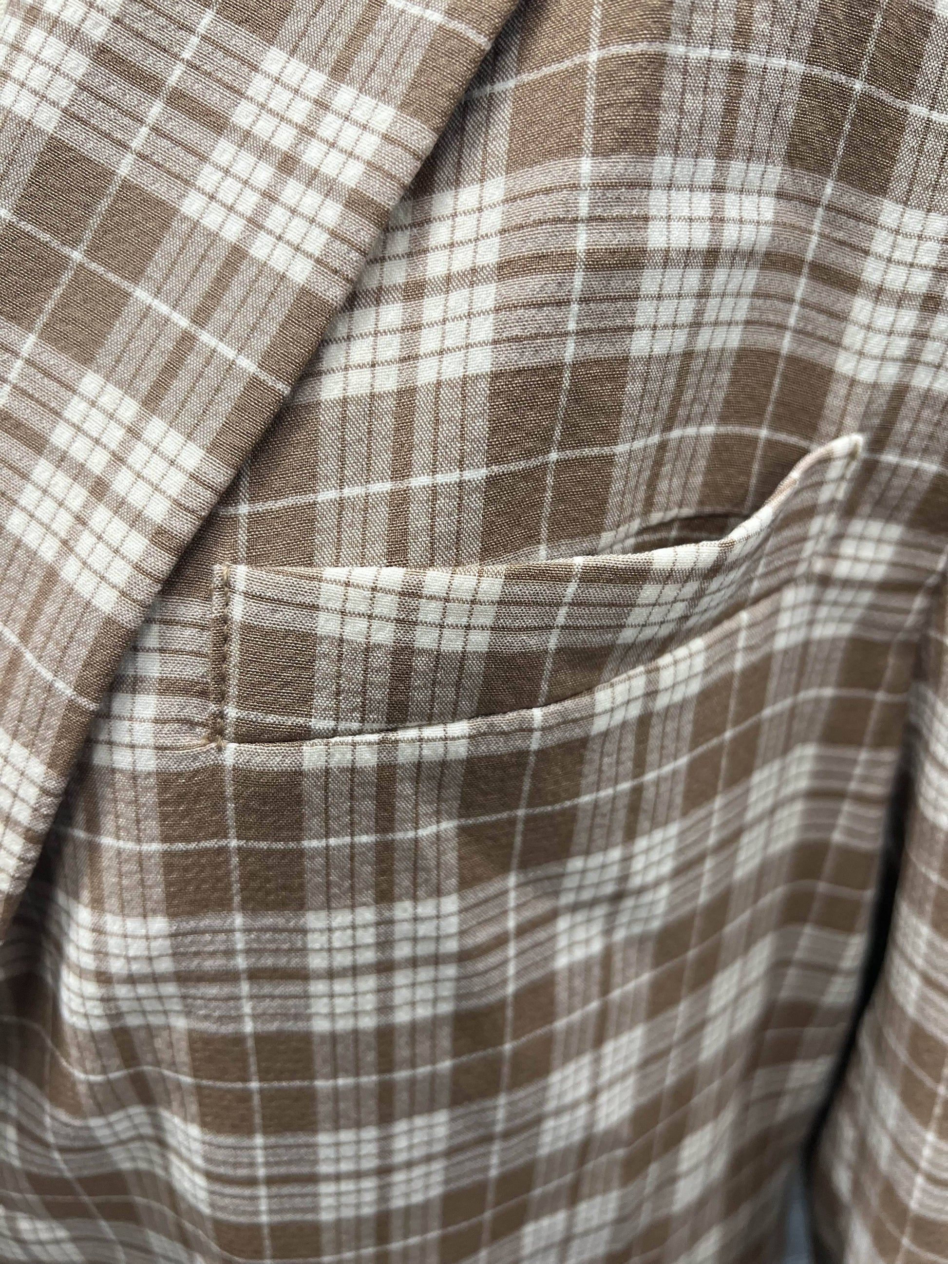 Herren Kariertes Sakko – Tailliertes Braun-Karo Jackett