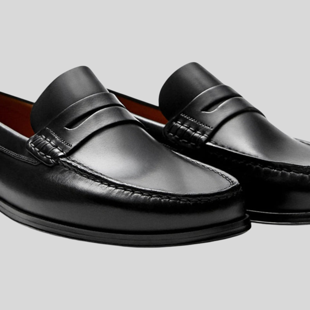 Herren Leder Slipper – Klassische Slip-On Anzugschuhe