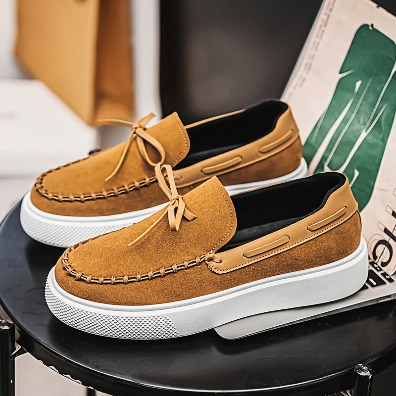 Herren Casuale Tan Mokassins – Slip-On Wildlederschuhe