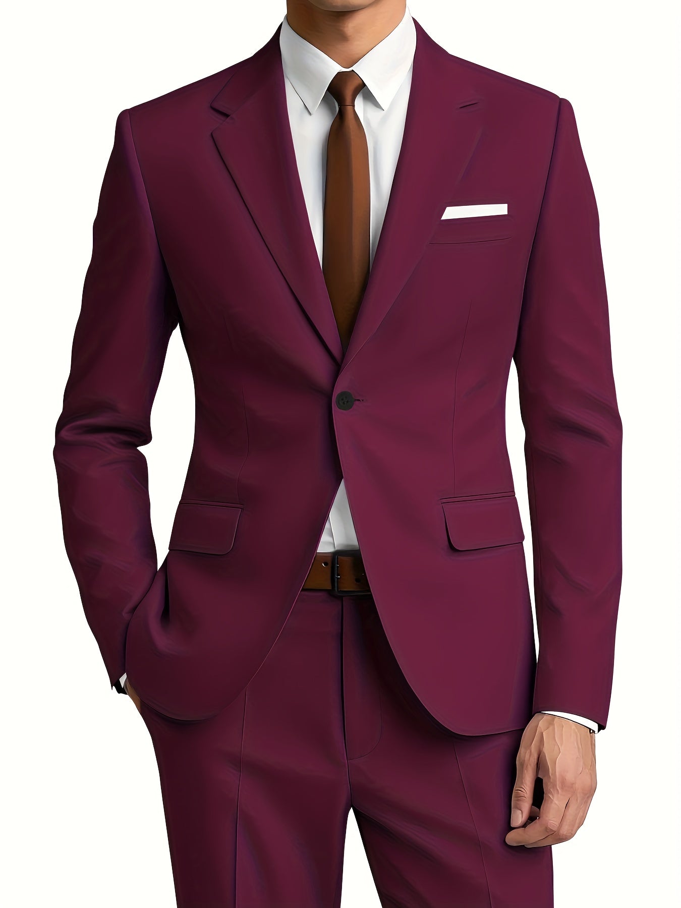 Herren Zweiteiliger Anzug – Taillierter Slim Fit