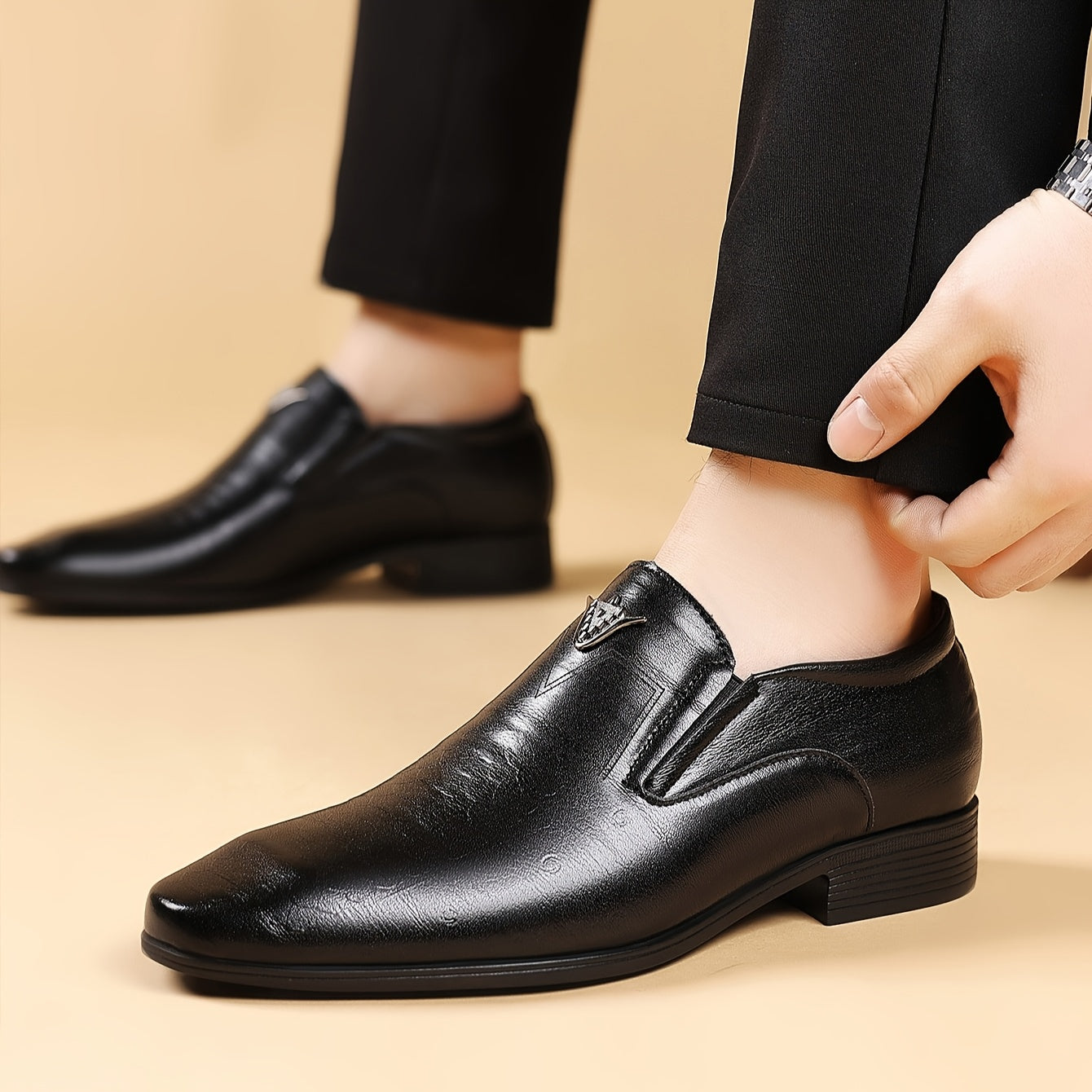 Herren Leder Slipper – Gebürstete Braune Slip-On Schuhe