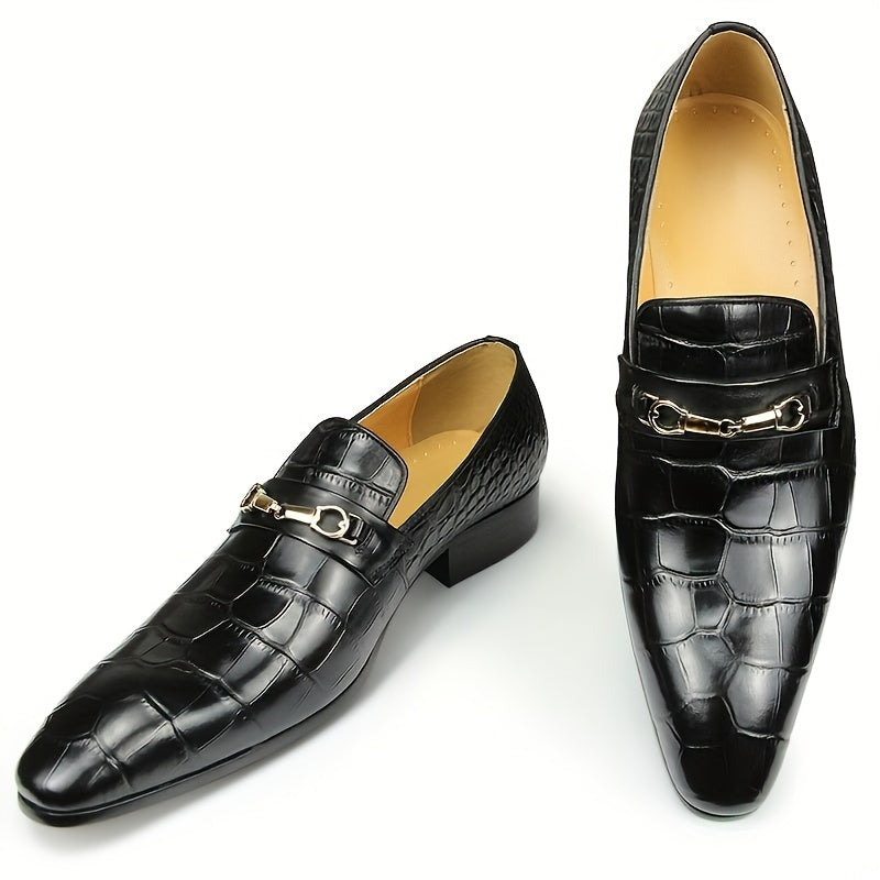 Herren Krokodil-Präge-Leder Slipper – Elegante Slip-On Schuhe