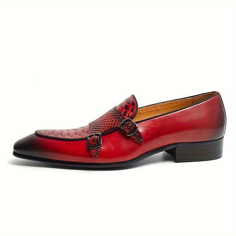 Herren Leder Slipper – Stylische Schlangenleder-Details