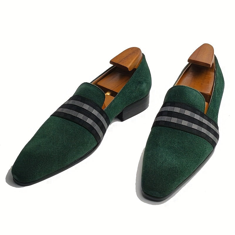 Herren Wildleder Slipper – Stylische Slip-On Schuhe mit Karostrap