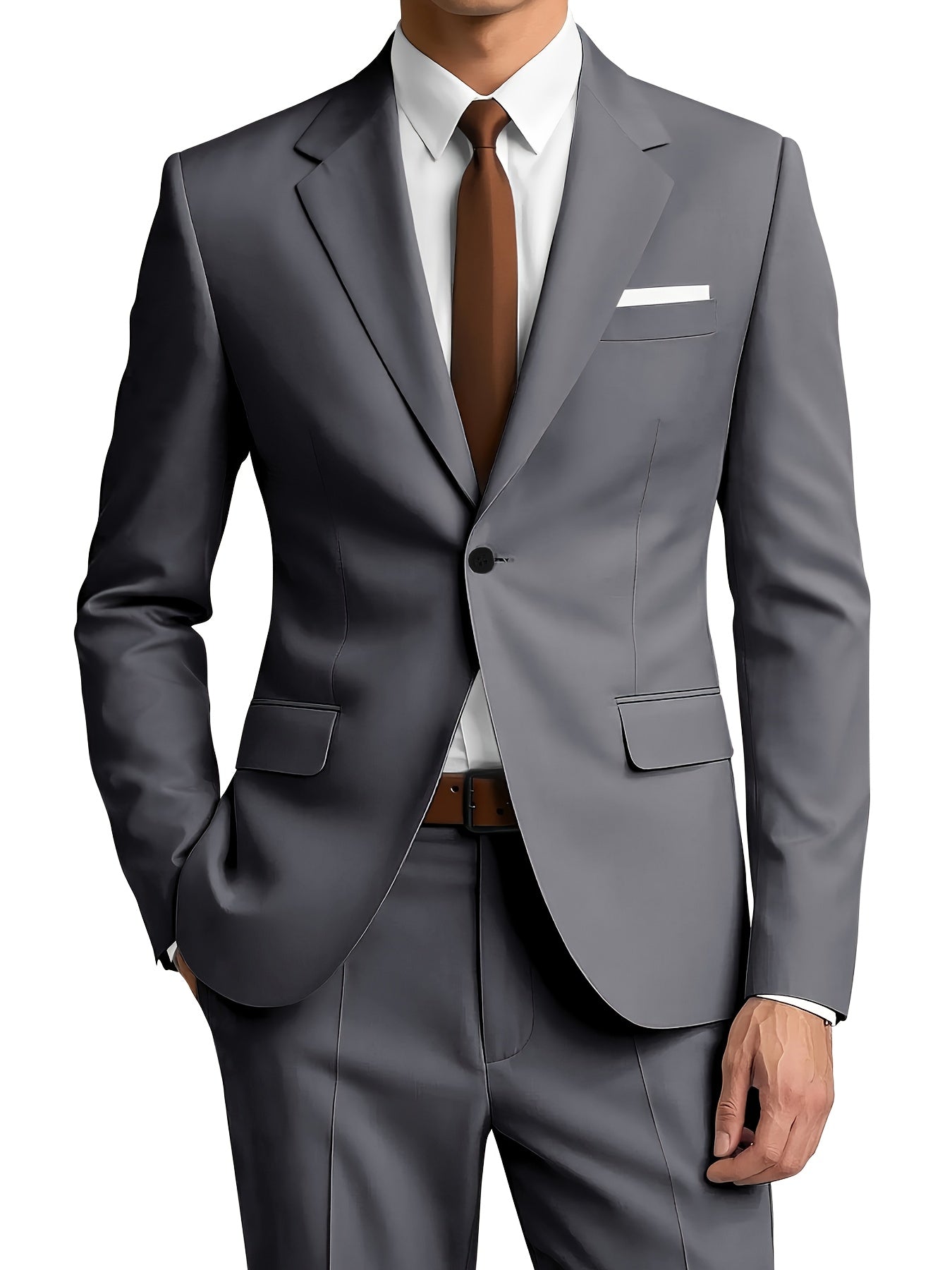 Herren Zweiteiliger Anzug – Taillierter Slim Fit