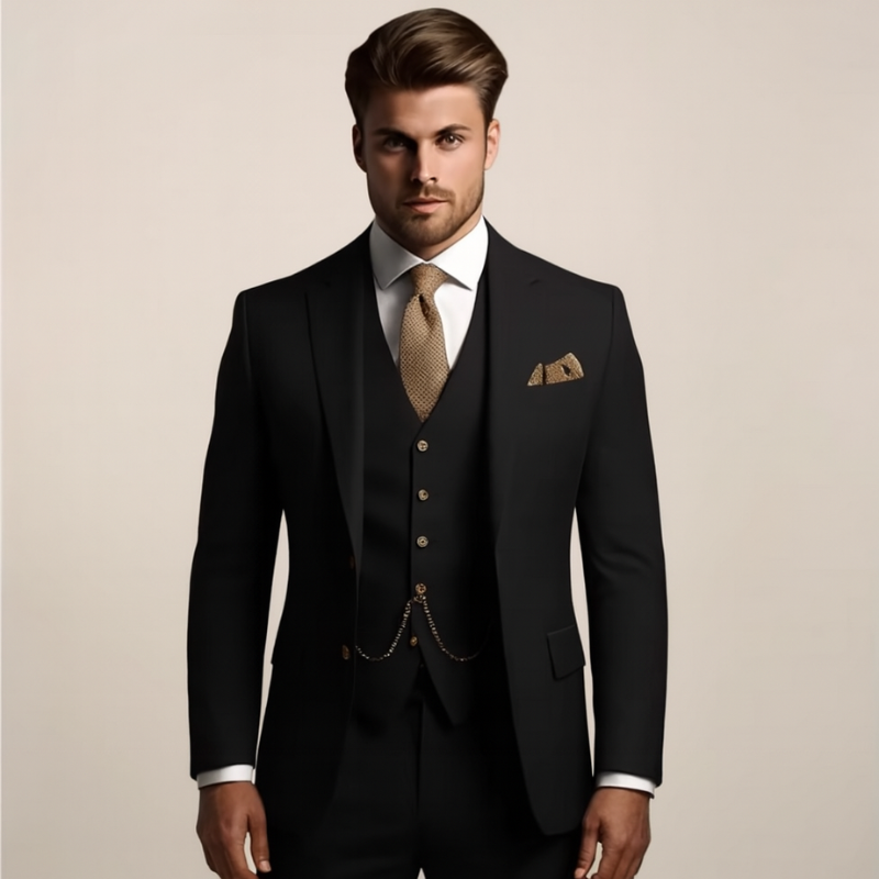 Herren Dreiteiliger Anzug – Stilvolle Festbekleidung