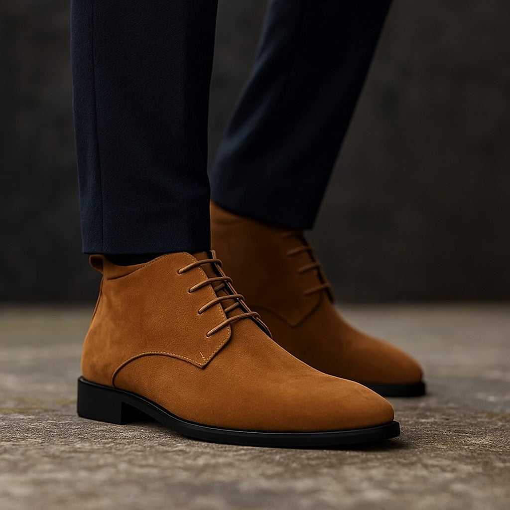 Herren Wildleder-Chukka-Stiefel – Stilvolle und Bequeme Schnürschuhe