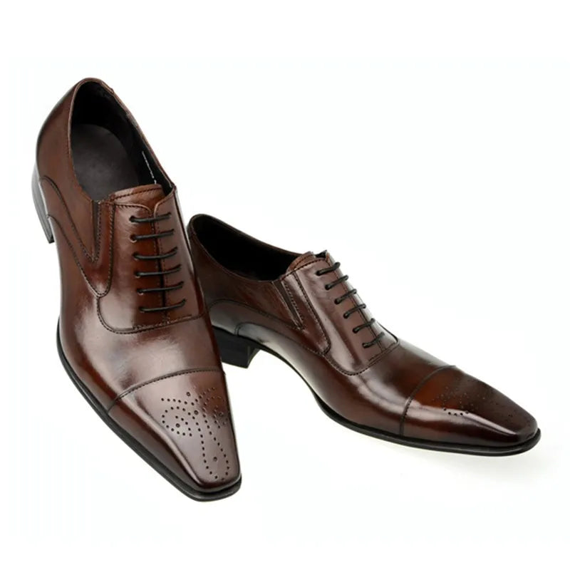 Herren Leder Dress-Schuhe – Elegante Schnürformelle Schuhe