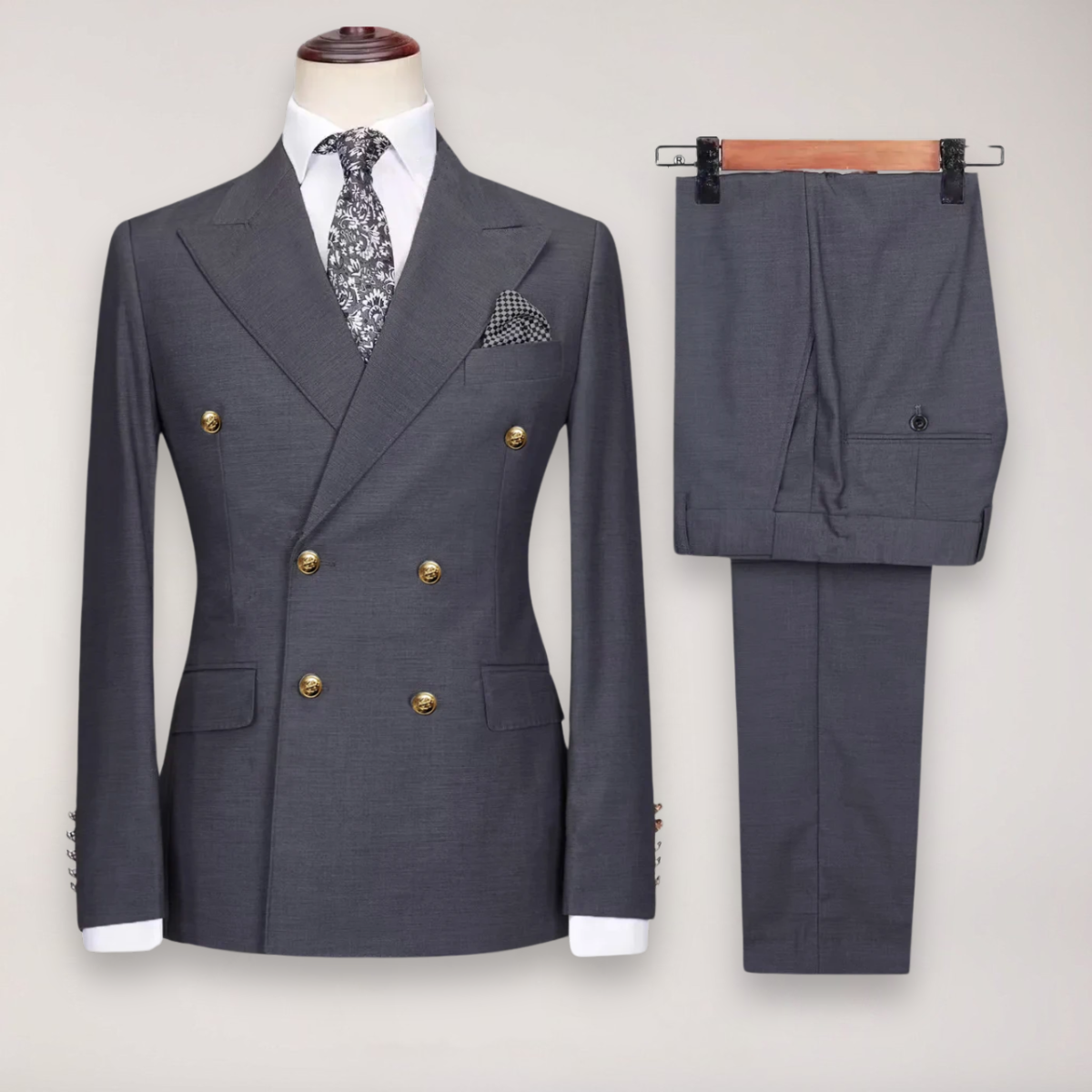 Herren Doppelreihiger Anzug – Moderner Taillierter Schnitt