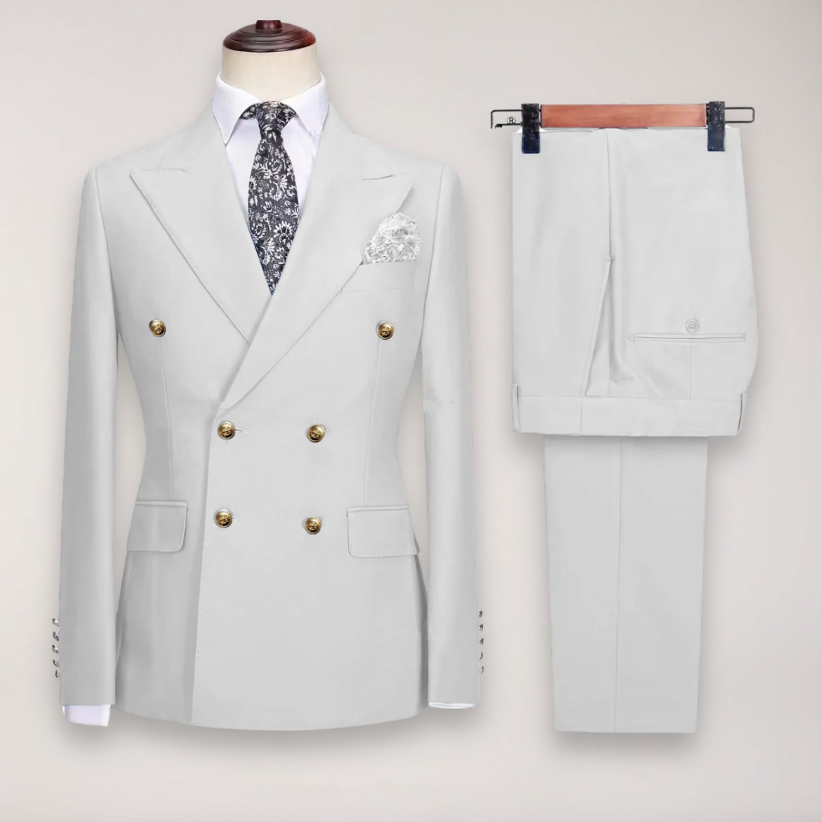 Herren Doppelreihiger Anzug – Moderner Taillierter Schnitt