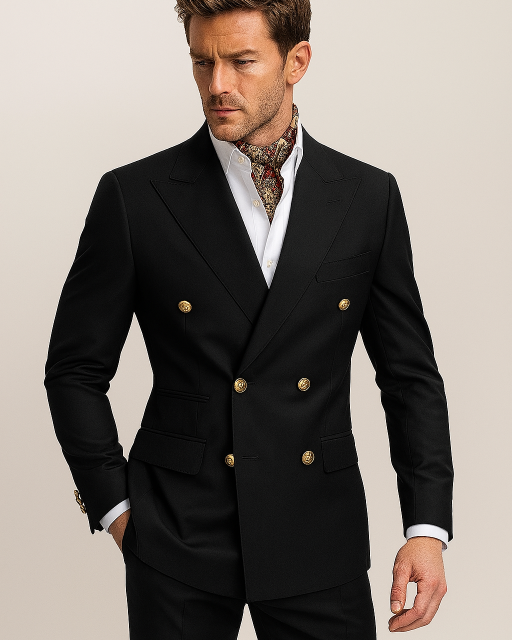 Herren Doppelreihiger Anzug – Moderner Taillierter Schnitt