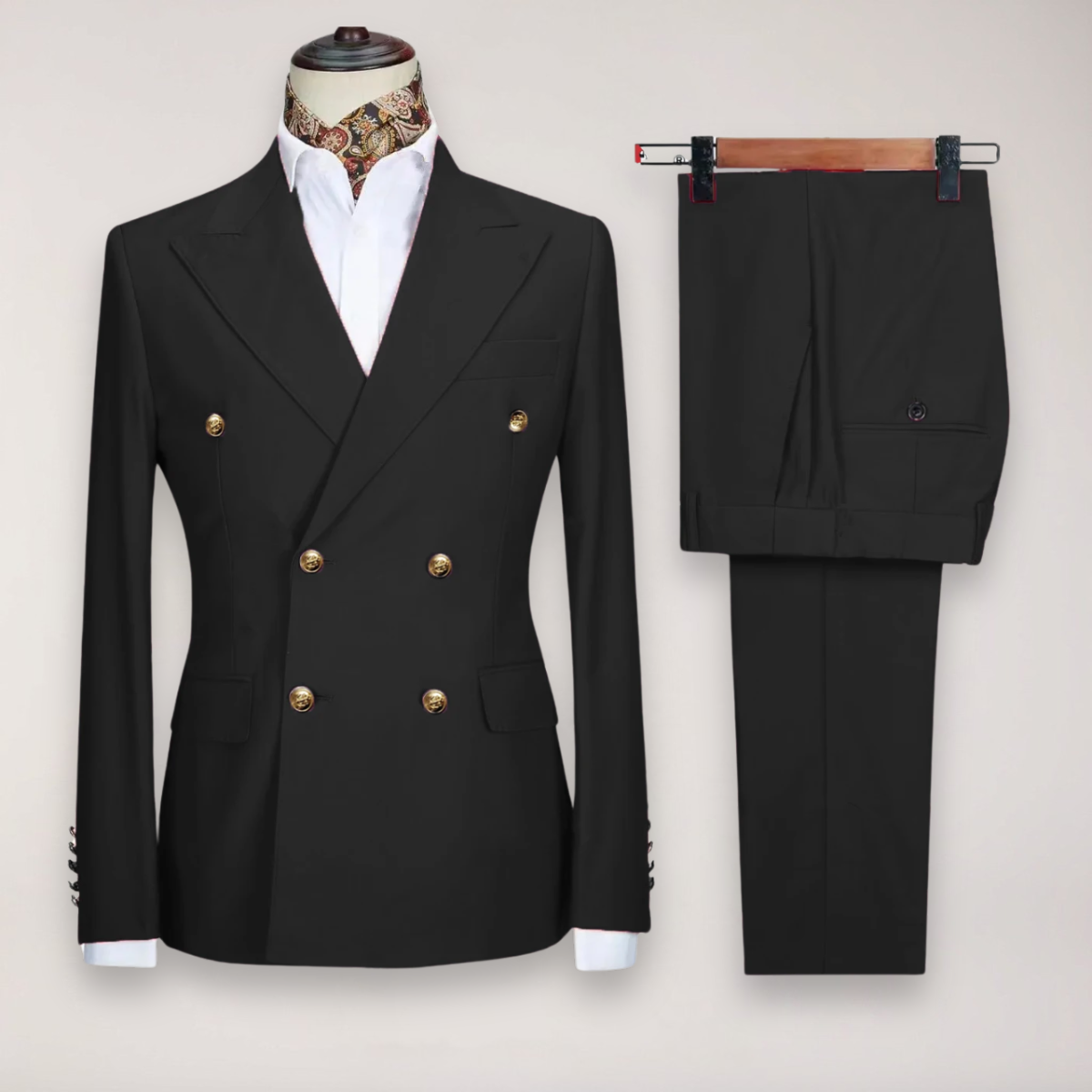 Herren Doppelreihiger Anzug – Moderner Taillierter Schnitt