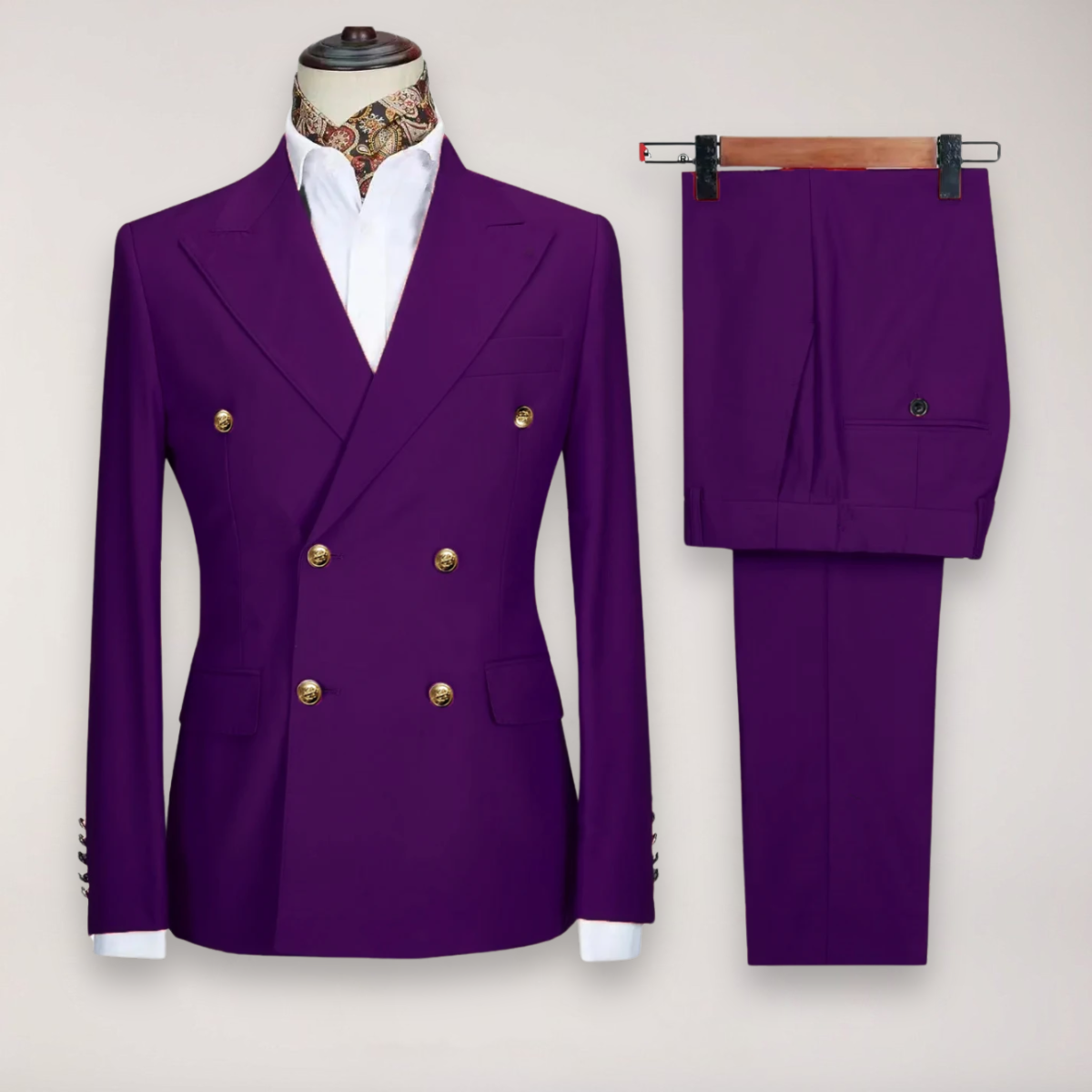 Herren Doppelreihiger Anzug – Moderner Taillierter Schnitt