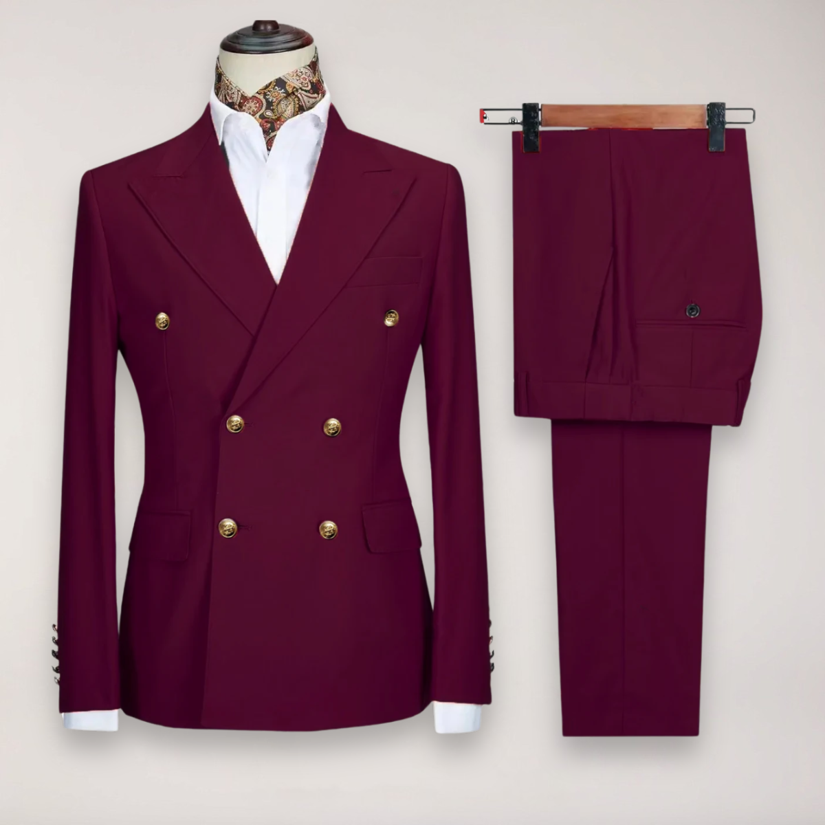 Herren Doppelreihiger Anzug – Moderner Taillierter Schnitt