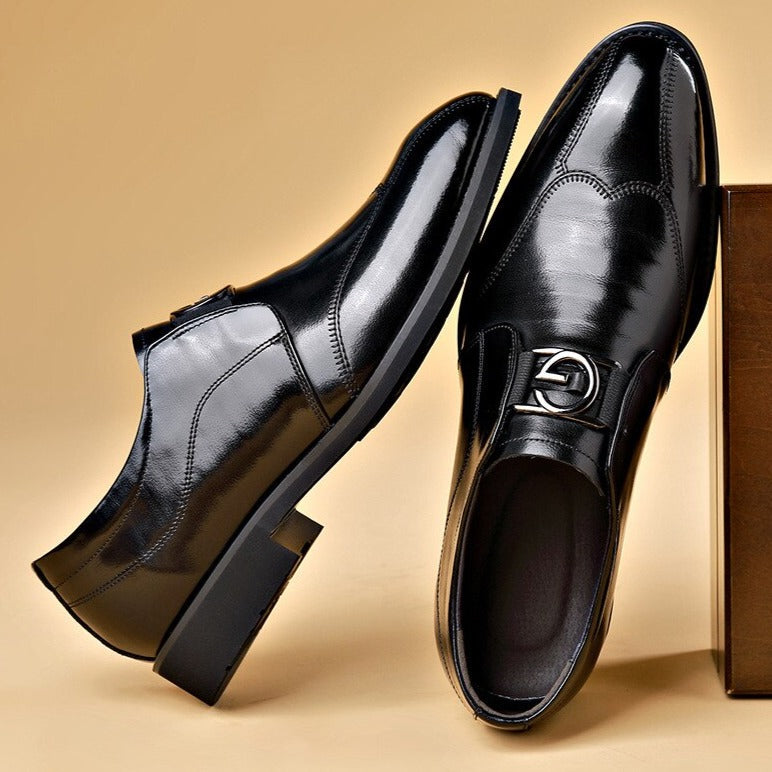 Elegante Herren Leder Schnürschuhe – Stilvolle Slip-On Formelle Schuhe