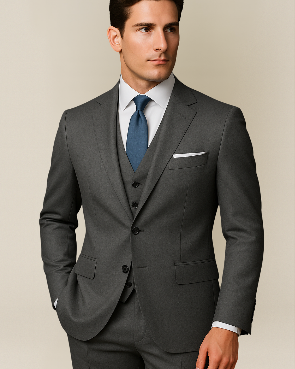 Herren Dreiteiliger Anzug – Moderner Slim Fit