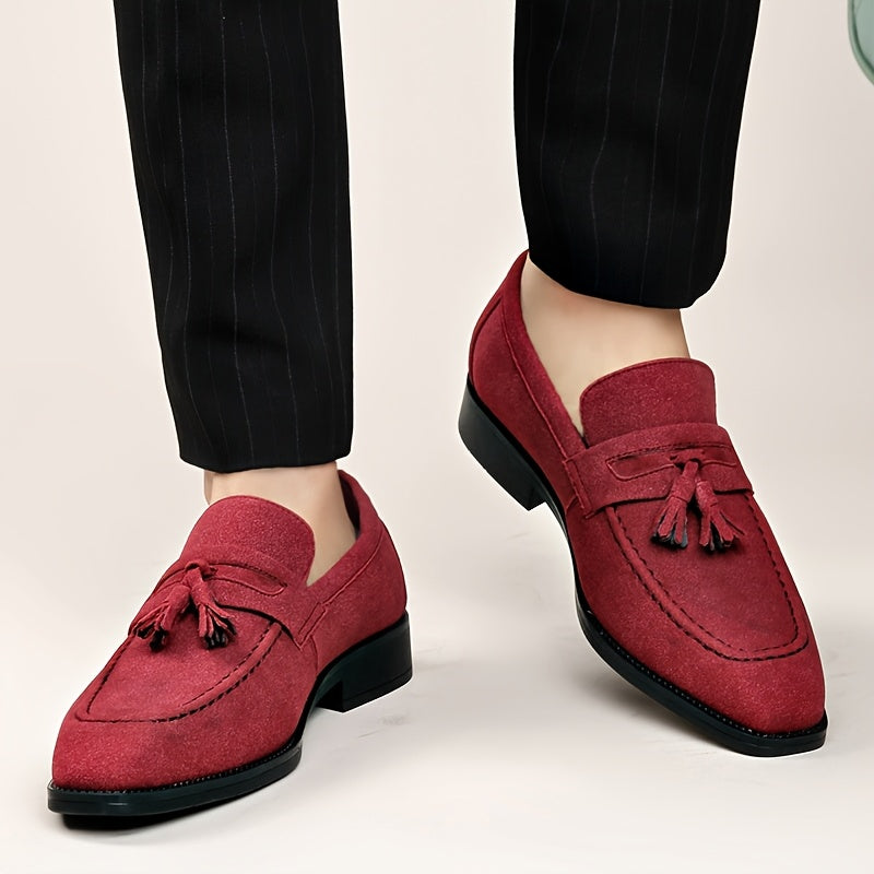 Herren Wildleder Slipper – Stylische Slip-On Schuhe mit Quasten