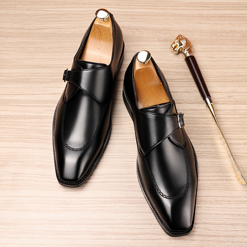 Herren Leder Monk Strap-Schuhe – Elegante Formelle Schuhe