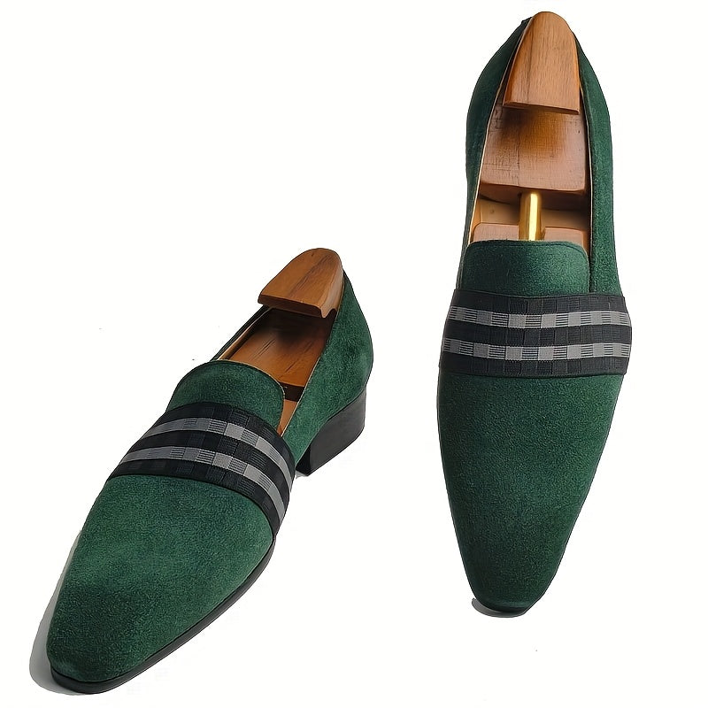Herren Wildleder Slipper – Stylische Slip-On Schuhe mit Karostrap