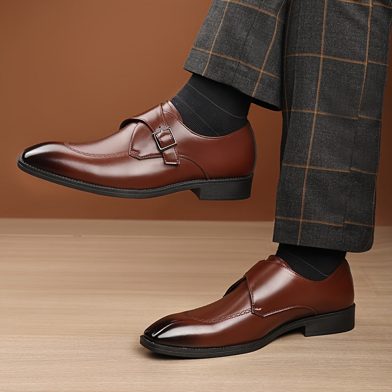 Herren Leder Monk Strap-Schuhe – Elegante Formelle Schuhe