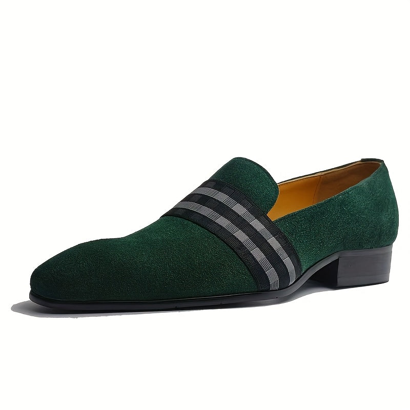Herren Wildleder Slipper – Stylische Slip-On Schuhe mit Karostrap