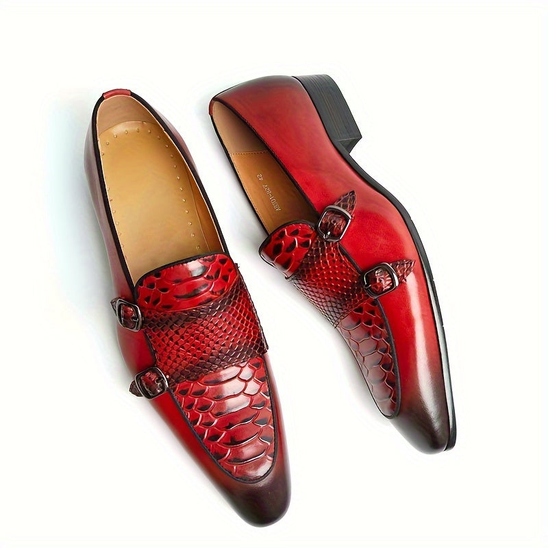 Herren Leder Slipper – Stylische Schlangenleder-Details