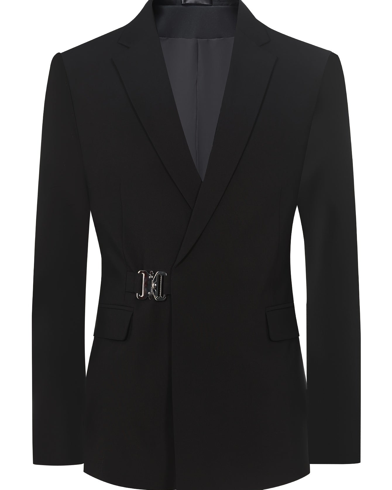 Herren schwarzer taillierter Anzug – Elegantes und modernes Design mit Gürtel