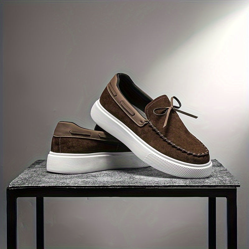 Herren Casuale Tan Mokassins – Slip-On Wildlederschuhe